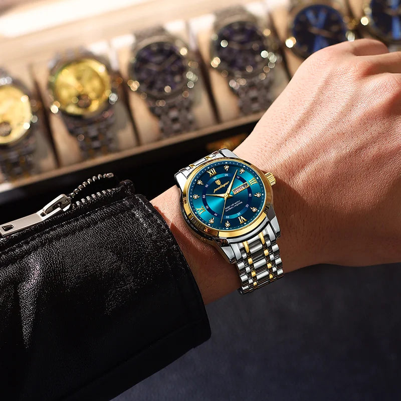 Poedagar Wholesale High Quality Relojes Hombre Stainless Steel Men's Wrist Watch Waterproof Luminous Quartz Watches