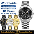 Poedagar 688 Men's Quartz Watch Business Luminous Wristwatch Montre Homme Waterproof Chronograph Stainless Steel Watch for Men