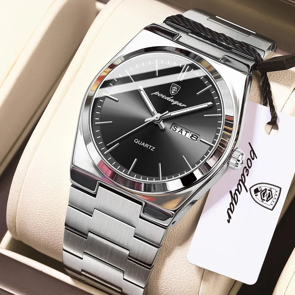 Poedagar 930 Watch for Men Luxury Hot Sale Stainless Steel Bracelet Quartz Watches Montre Homme Waterproof Luminous Men Watch