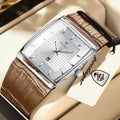 Poedagar 885 Luxury Mens Watch Elegant Leather Strap Square Business Quartz Wristwatch Waterproof Factory Direct Ready to Ship