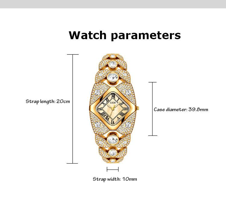 GEDI Luxury Diamond-Studded Women's Watch