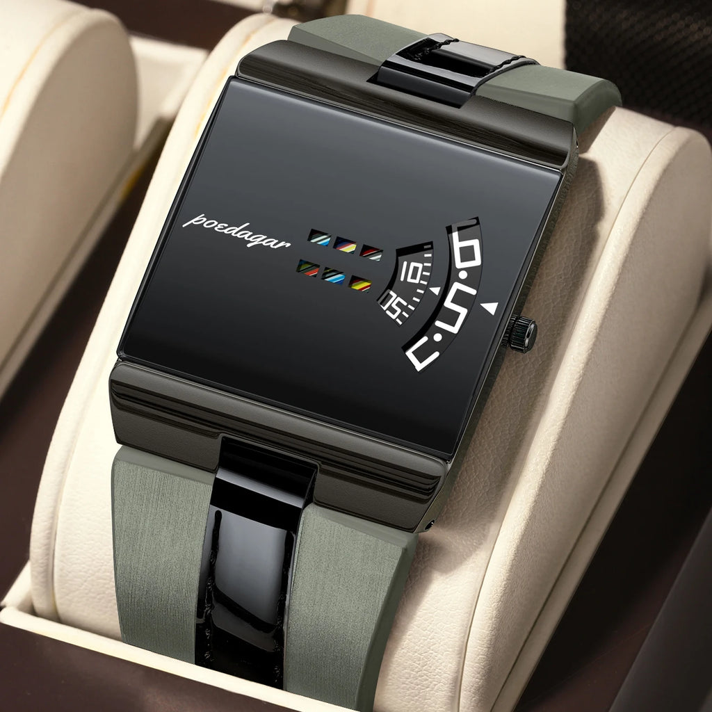 Poedagar 857 Luxury Men's Watch Unique Original Leather Strap Quartz Watches Waterproof Daily Wear Wristwatch for Men Montre