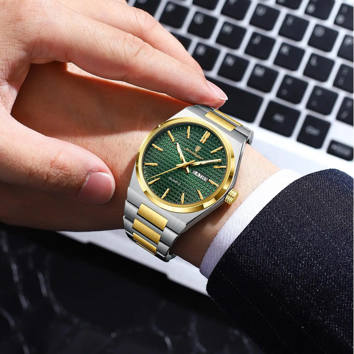Poedagar Original High Quality Stainless Steel Wristwatch Waterproof Luminous Quartz Watch for Men