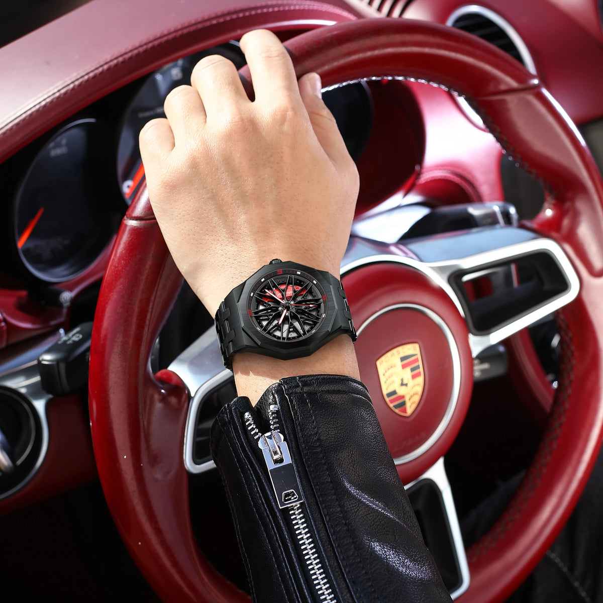 Poedagar 809 Men's Watch Fashion Wheel Rotating Design Waterproof Luminous Stainless Steel Quartz Watches for Men Montres Hommes
