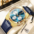Poedagar 970 Mens Watch Luxury Leather Strap Luminous Waterproof Quartz Watches Casual Reloj Hombre Chronograph Watch for Men
