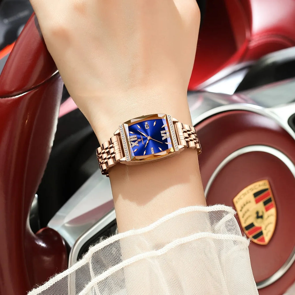 Poedagar 795 Luxury Women Watches Stainless Steel Reloj Mujer Diamond Gift for Girl Waterproof Luminous Quartz Watch for Women