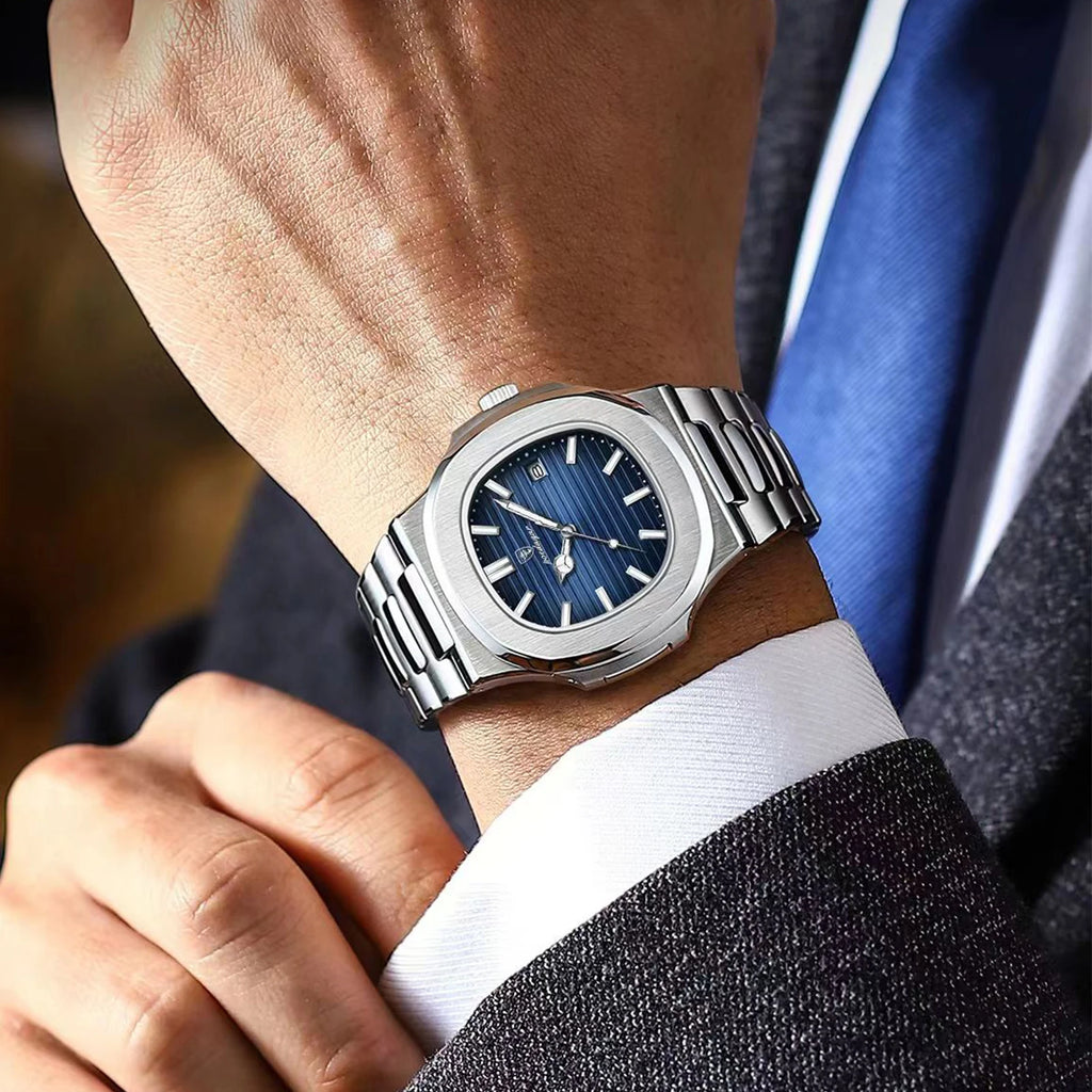 Poedagar 613 Casual Fashion Quartz Watches Waterproof Luminous Men Watch Stainless Steel Watch for Men