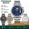 Poedagar 989 Top High Quality Men's Watch Classic Stainless Steel Quartz Watches Waterproof Luminous Watch for Men Montre Homme