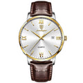 Poedagar Classic Leather Quartz Watches Fashion Calendar Watches Men Wrist Waterproof Watch for Men Wholesale