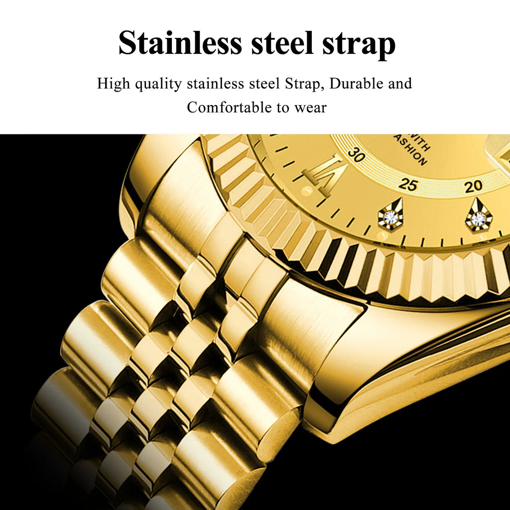 Poedagar 910 Men Luxury Diamond Quartz Watch Sport 3BAR Waterproof Luminous Calendar Stainless Steel Bulk Factory Wholesale