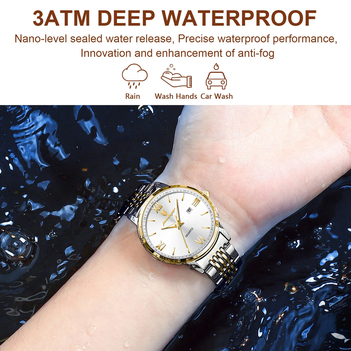 Poedagar New Luxury Waterproof Lady Watch Luminous Stainless Steel Calendar Quartz Watch for Women