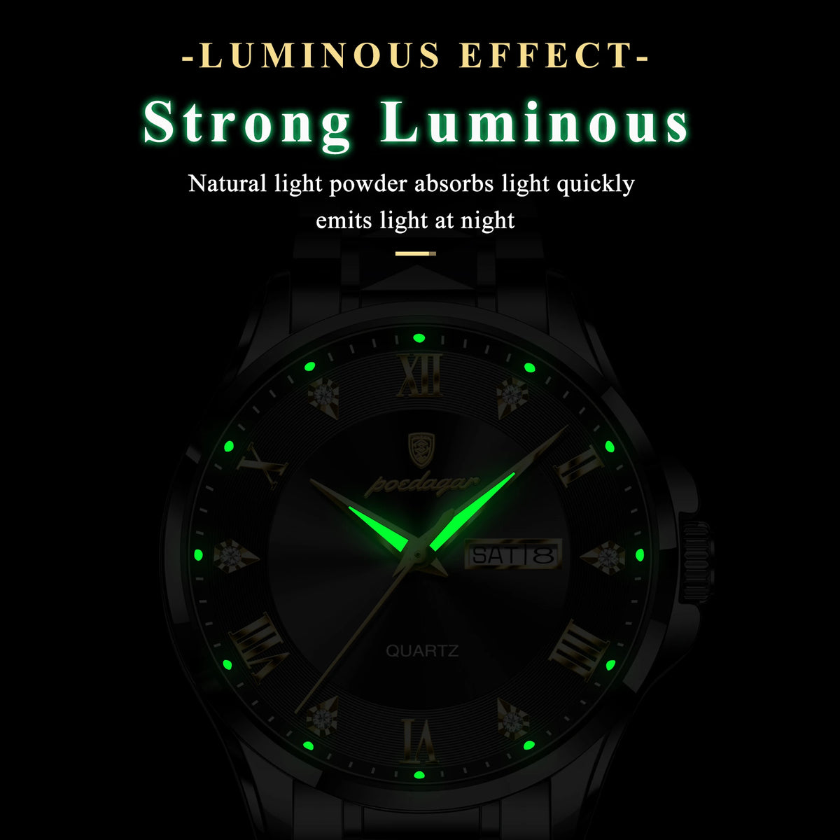 Poedagar 883 Men's Luxury Watch Fashion Stainless Steel Quartz Watches Montre Waterproof Luminous Business Wristwatch for Men