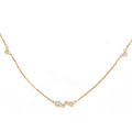 Minimalist Geometric Leaf Necklace in 18k Gold & Rhodium