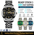 Poedagar 936 Men Watch Luxury Roman Numeral Stainless Steel Quartz Wristwatch Date Luminous Business Casual Montre Homme Reloj