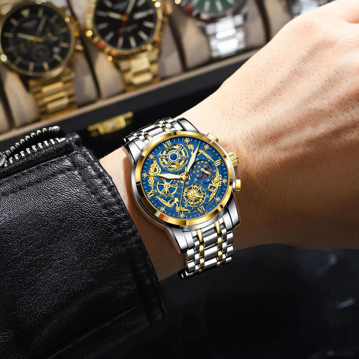 Poedagar Top Quality Stainless Steel Luxury Men Watches Waterproof Luminous Chronograph Watch for Men