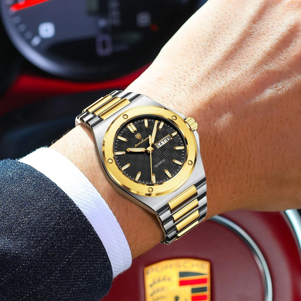 Poedagar 696 Luxury Men Watch Business Stainless Steel Watch for Man Luminous Waterproof Date Wristwatch Factory Wholesale Reloj