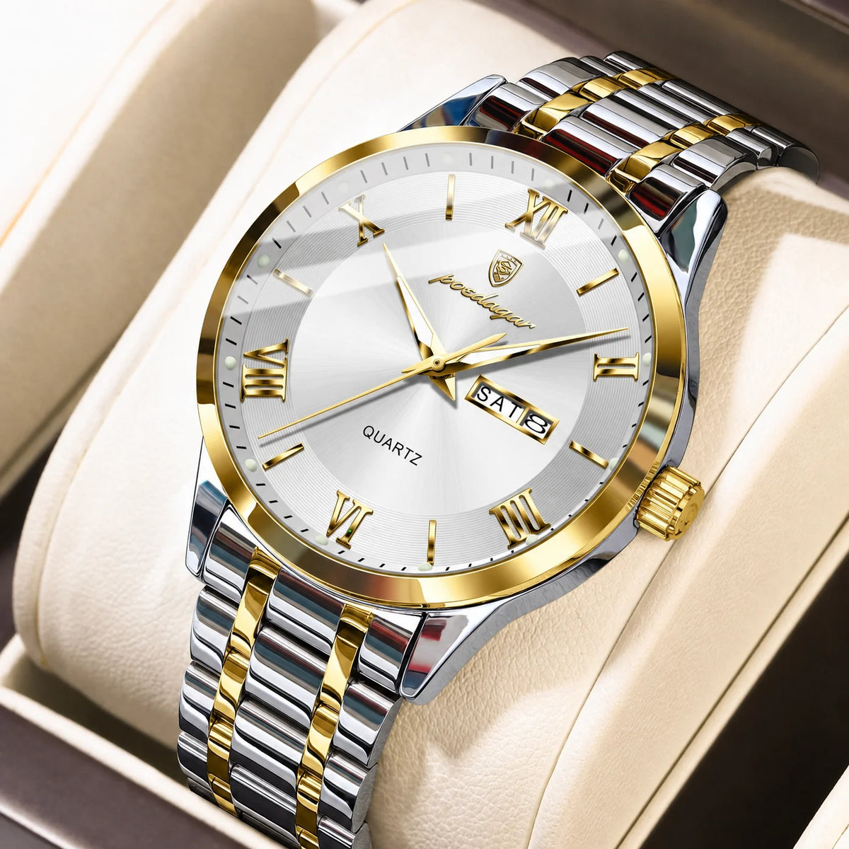 Poedagar 978 Mens Luxury Watch Stainless Steel 3ATM Waterproof Luminous Business Original Quartz Wristwatch Factory Direct Reloj