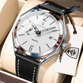 Poedagar 689 Vintage Style Men's Dress Watch,Seconds Dial & Date, Waterproof & Luminous, Luxury Business Gift Quartz
