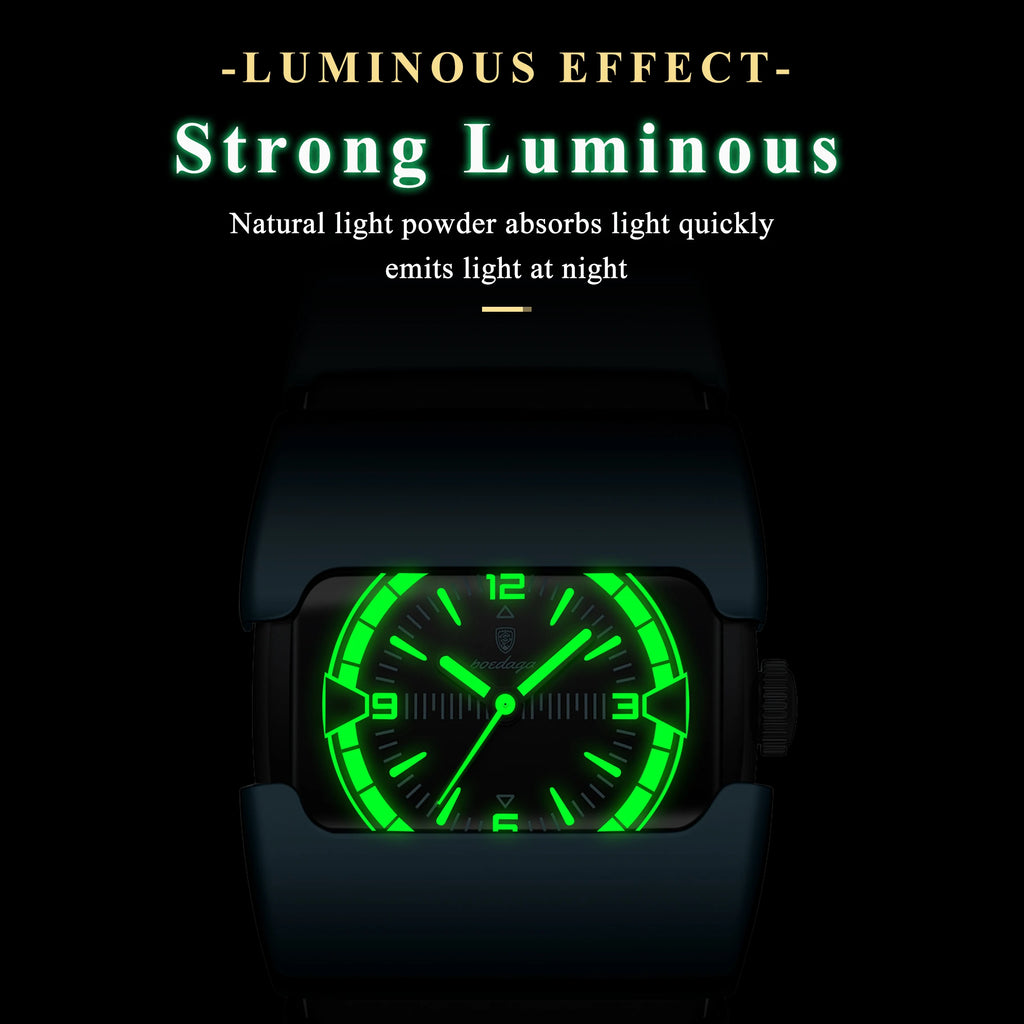 Poedagar 846 Luxury Mens Watch Stainless Steel Cyberpunk Funky Design Quartz Watches Waterproof Luminous Wrist Watch for Men