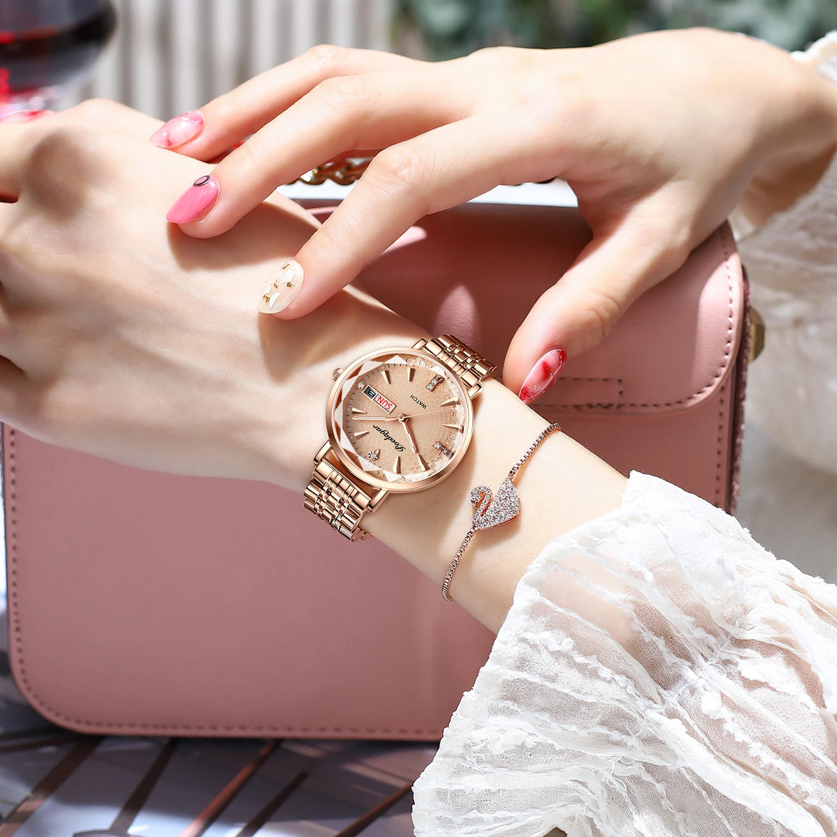 Poedagar Luxury Diamond Wholesale Women Quartz Watches Waterproof Date Shock Ladies Watch Stainless Steel Watch Women Wrist