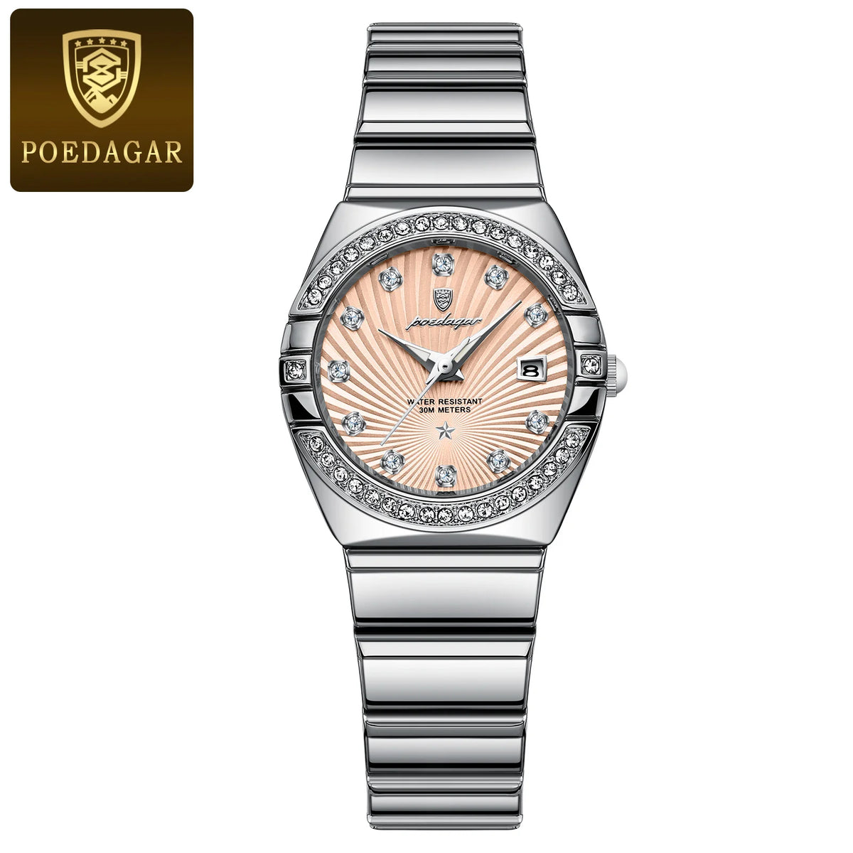 Poedagar Hot Luxury Women Rose Gold Watch Fashion Luminous Waterproof Quartz Watches Diamond Wristwatch Elegant Female Watches