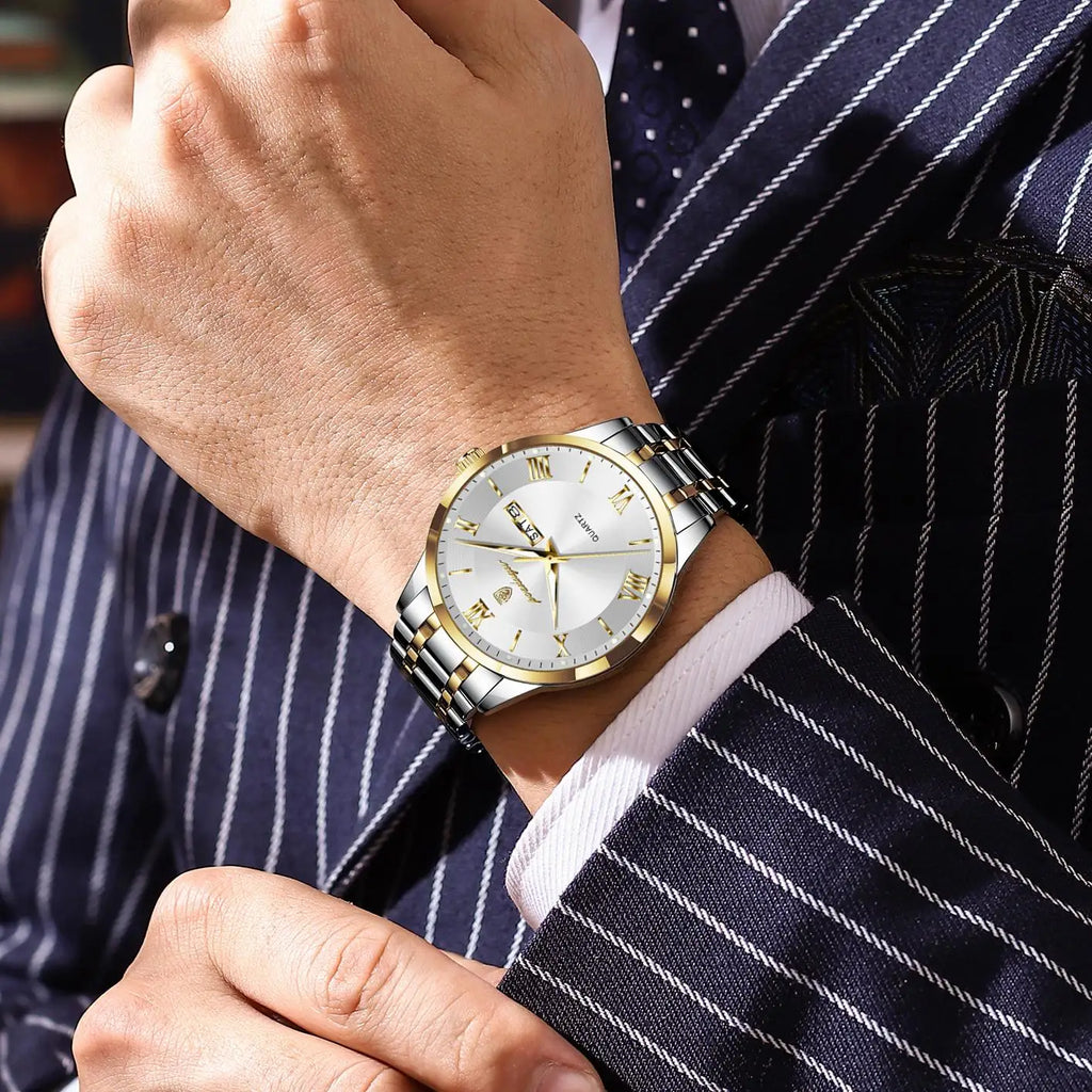 Poedagar 978 Mens Luxury Watch Stainless Steel 3ATM Waterproof Luminous Business Original Quartz Wristwatch Factory Direct Reloj
