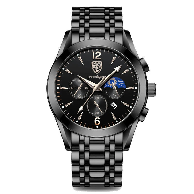 Poedagar Sport Watch for Men Fashion Leather Quartz Watches Waterproof Luminous Watches Men Wrist Date