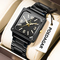 Poedagar 870 Luxury Men Watch Square Dial Reloj Waterproof Luminous Quartz Watches Stainless Steel Business Watch for Men Montre