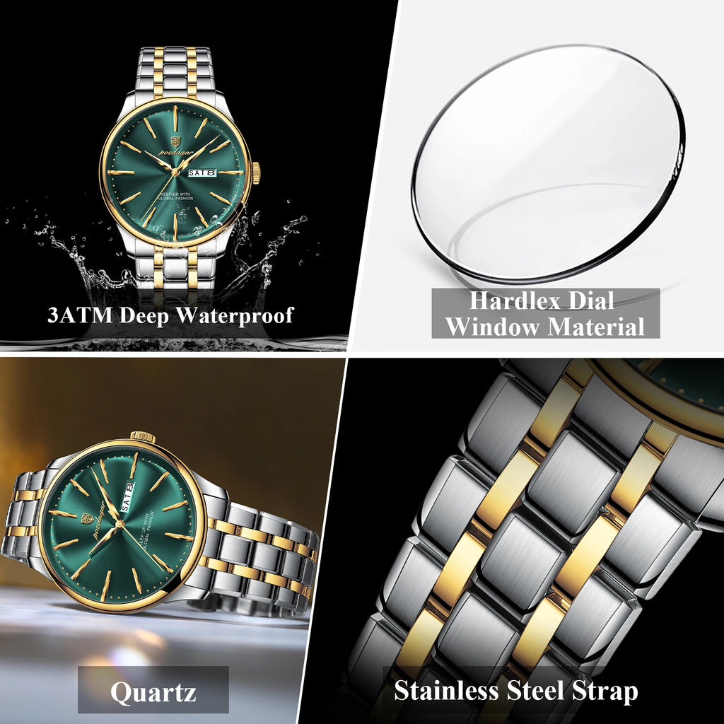 Poedagar 843 Original Men Watch Luxury Business Waterproof Calendar Montre Homme Quartz Wristwatch Factory Wholesale Reloj