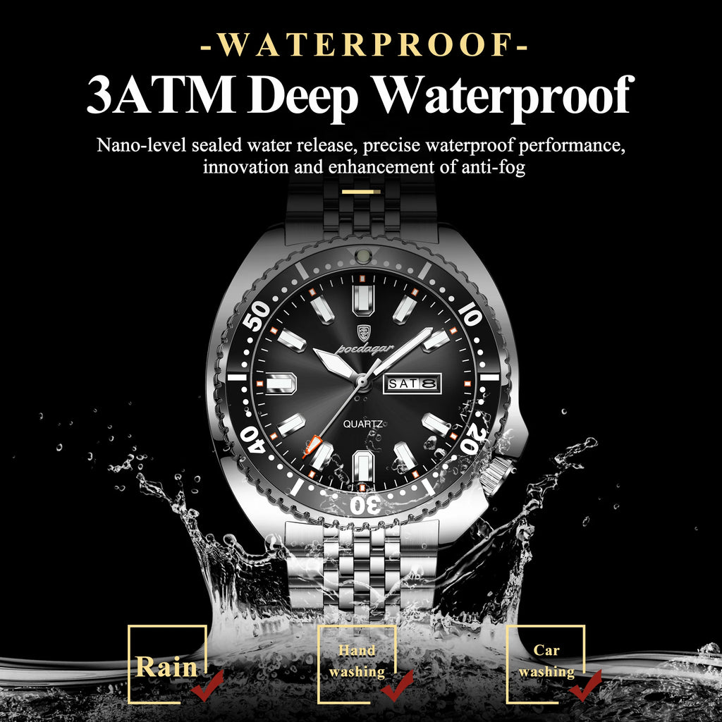 Poedagar 682 Luxury Business Men's Watch Montres Stainless Steel Waterproof Luminous Hot Sale Quartz Wristwatch for Men Reloj