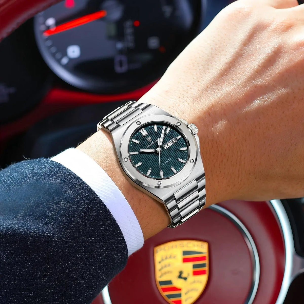 Poedagar 696 Factory Wholesale Original Luxury Stainless Steel Band Watch for Man Luminous Waterproof Date Wrist Watches