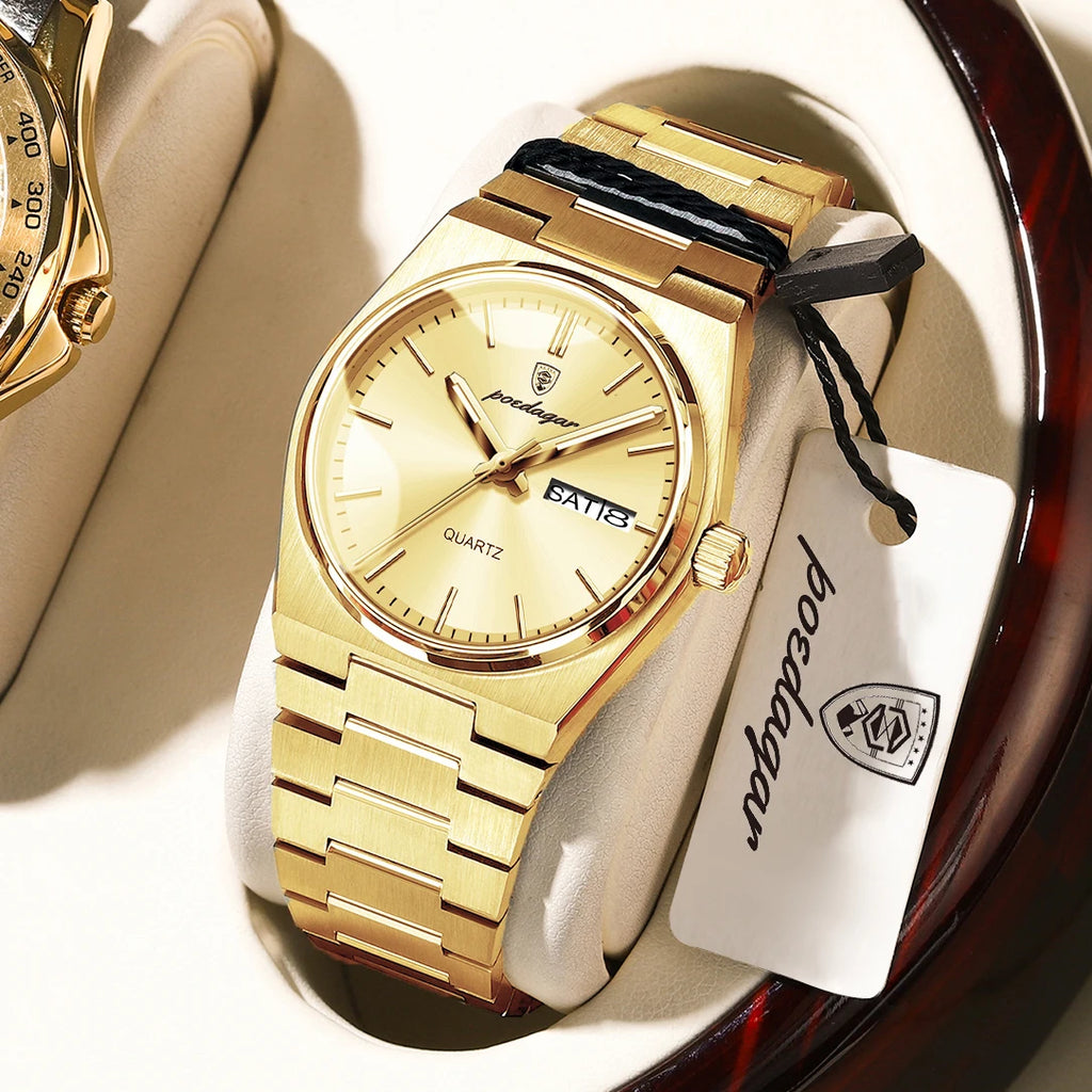 Poedagar 786 Luxury Women Watch Elegant Stainless Steel Wristwatch Waterproof Luminous Date Ladies Reloj Quartz Watch for Women