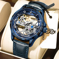 CAREKISO C124 Men Automatic Mechanical Wristwatch Waterproof Luminous Business Watch with Genuine Leather Strap