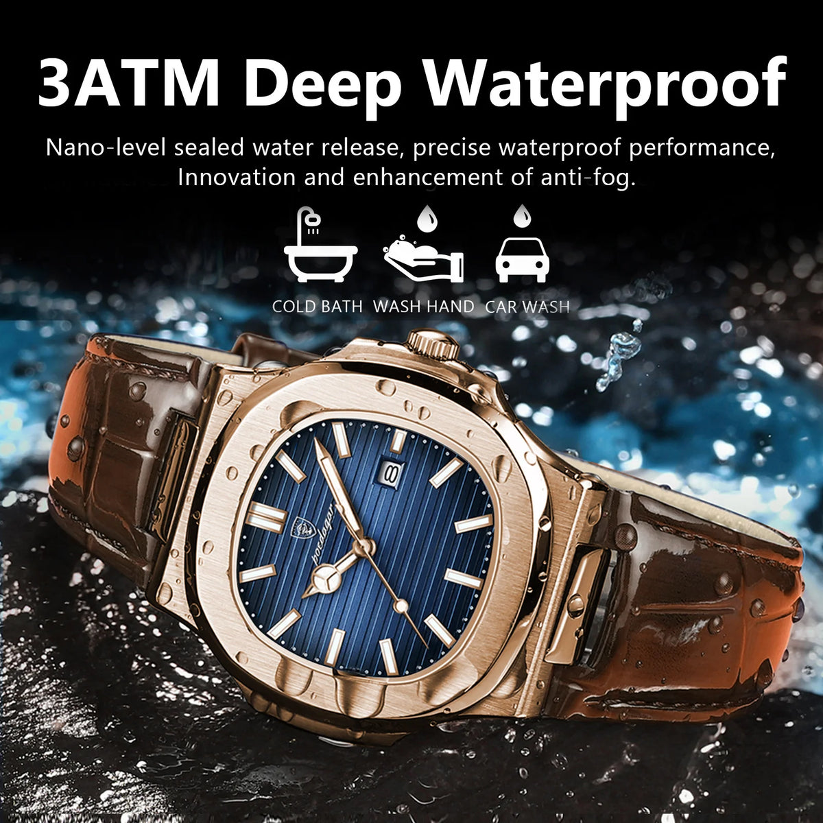 Poedagar New Fashion Sport Montre Homme Luxury Leather Waterproof Mens Watches Luminous Date Quartz Watches for Men