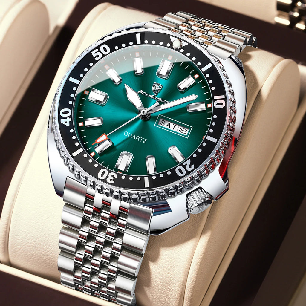 Poedagar Hot Sale Luxury Business Montres Stainless Steel Quartz Watches Waterproof Luminous Watch for Men