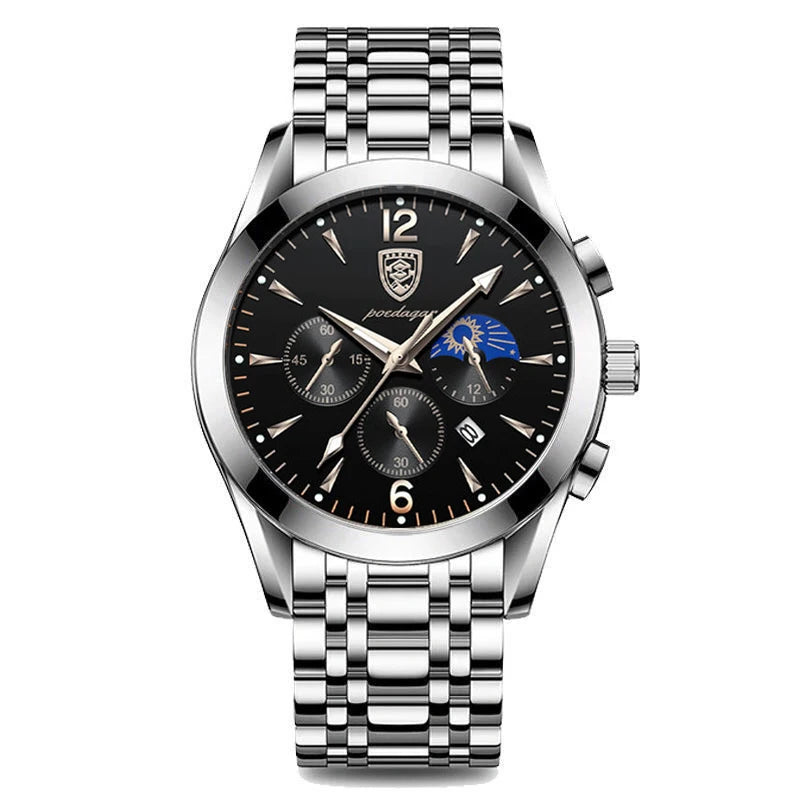 Poedagar Sport Watch for Men Fashion Leather Quartz Watches Waterproof Luminous Watches Men Wrist Date