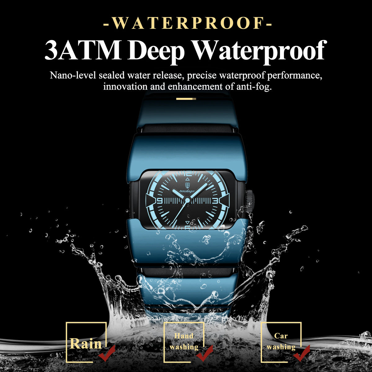 Poedagar 846 Luxury Mens Watch Stainless Steel Cyberpunk Funky Design Quartz Watches Waterproof Luminous Wrist Watch for Men