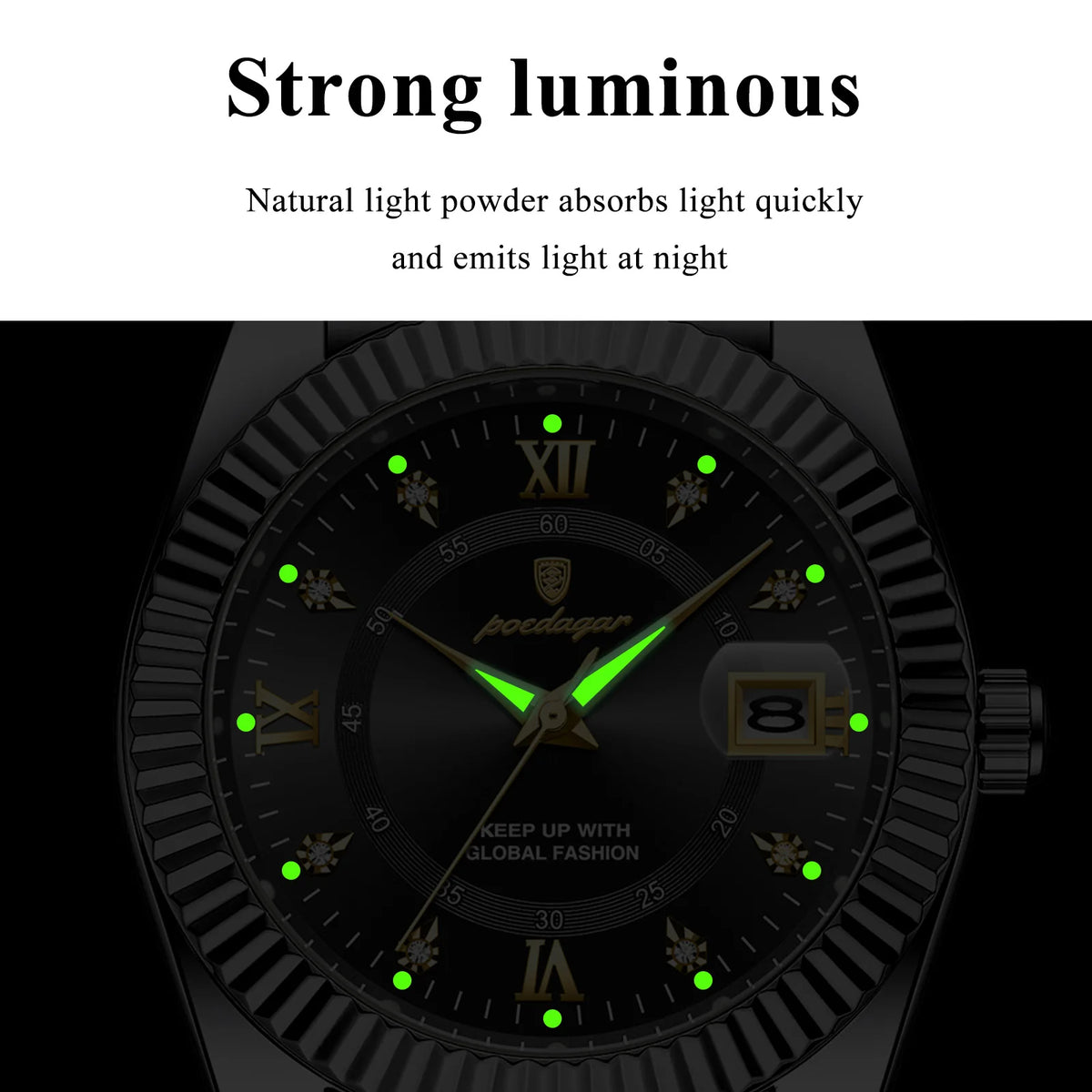 Poedagar 910 Luxury Mens Watch Casual Waterproof Luminous Date Montre Homme Stainless Steel Business Quartz Watch for Men