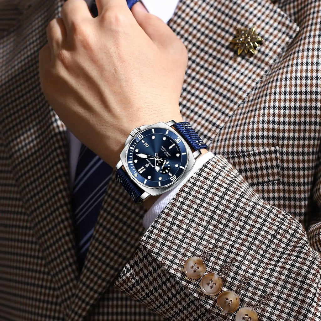 Poedagar Factory Wholesale Luxury Leather Men Wristwatch Waterproof Luminous Quartz Watch for Men