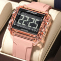 Poedagar E123 Luxury Mens Watch Punk Personalized Square LED Digital Watch Silicone Strap Youth Fashion CE Certified in Stock