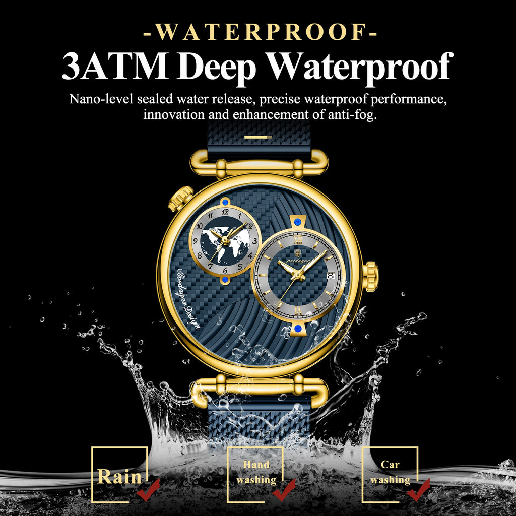 Poedagar 848 Men's Quartz Watch Mesh Stainless Steel Strap Luminous Herrenuhr Waterproof Wristwatch for Men Factory Wholesale