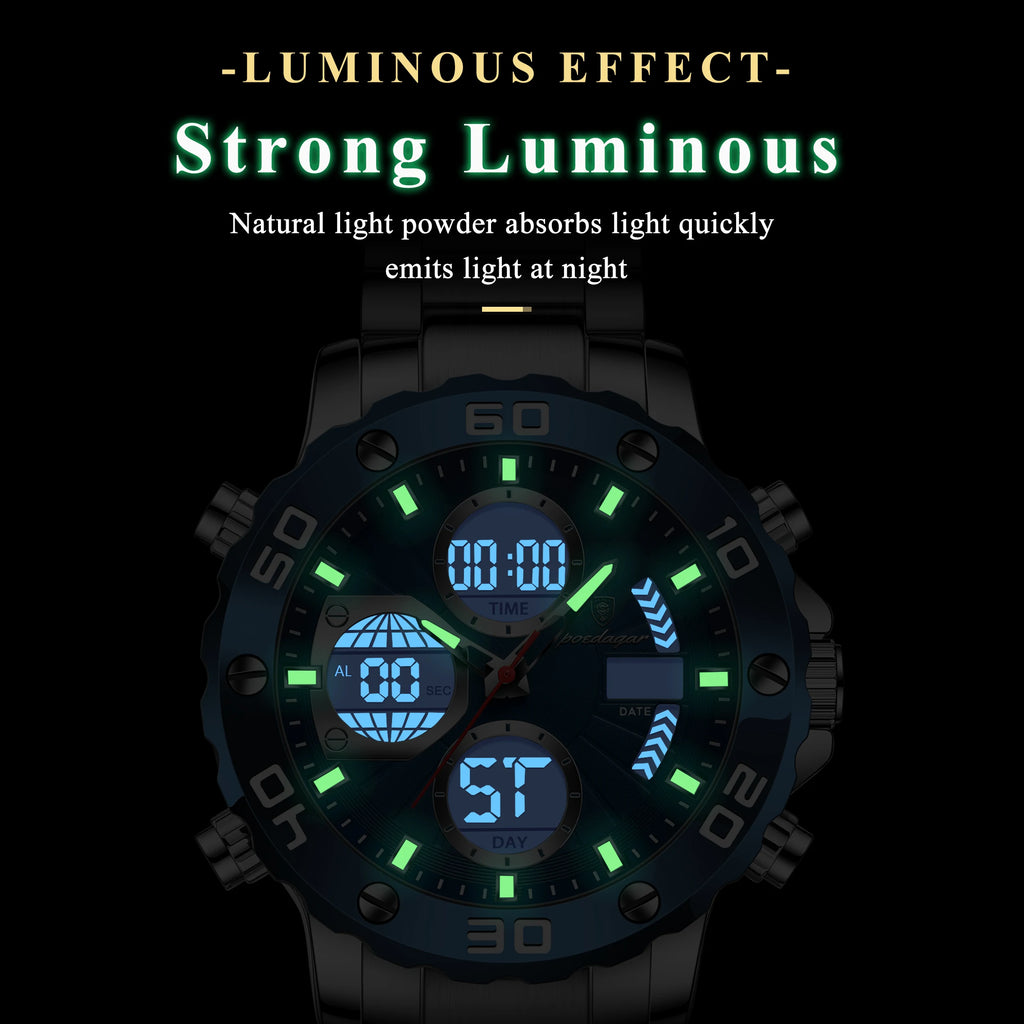 Poedagar New Fashion Men Digital Watch Waterproof Luminous Quartz Watches Alarm Electronic Watch for Men