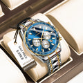 Poedagar 815 Luxury Stainless Steel Men Quartz Watches Waterproof Luminous Chronograph Watch for Men