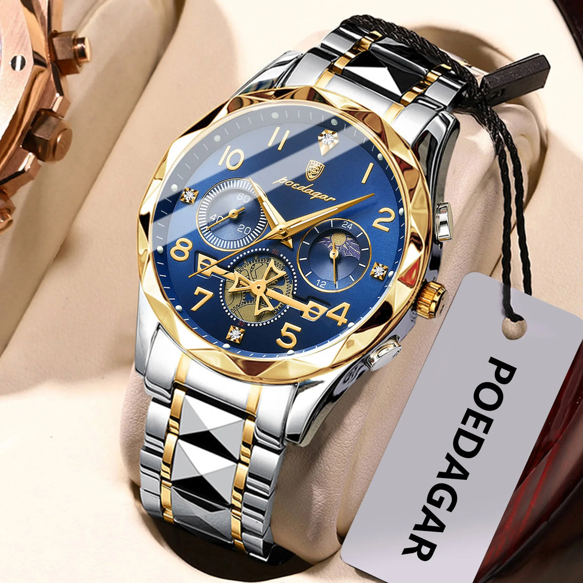 Poedagar 972 New Arrivals Fashion Luxury Men Watch Stainless Steel Wristwatch Waterproof Luminous Quartz Watches for Men