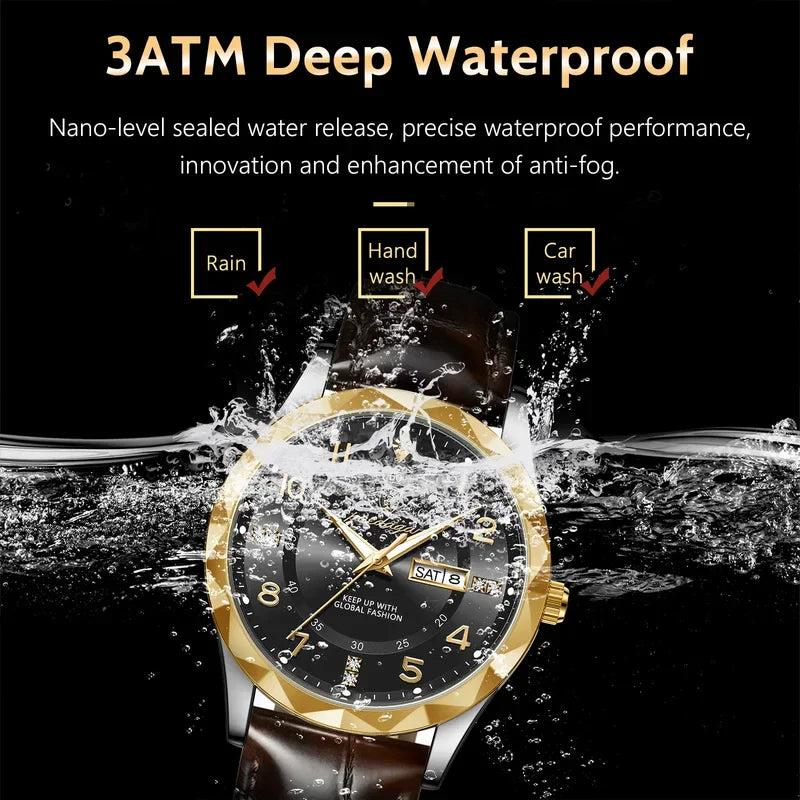 Poedagar 858 Men Quartz Watches Factory Wholesale Luxury Leather Men's Watch Waterproof Luminous Watches for Men