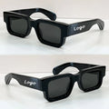 Vintage Rectangle Sunglasses with Chunky Frames and UV400 Protection