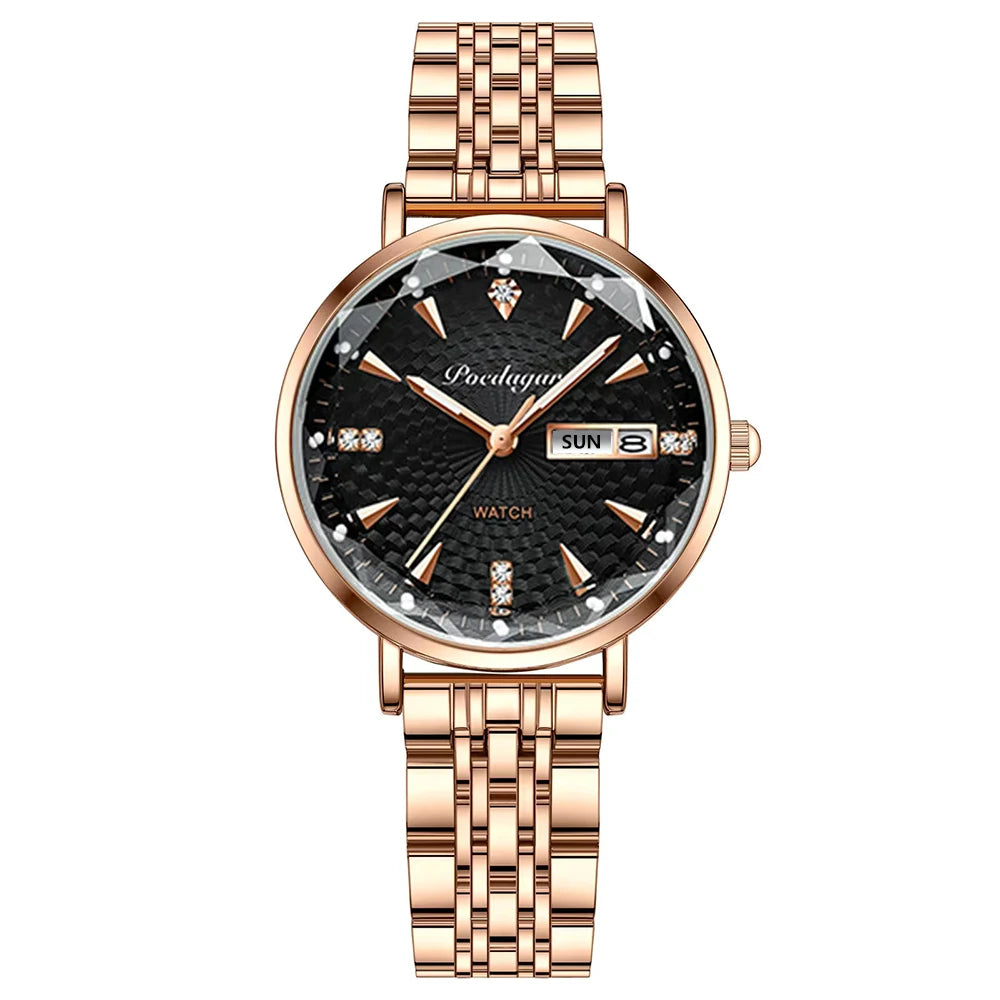 Poedagar Luxury Diamond Wholesale Women Quartz Watches Waterproof Date Shock Ladies Watch Stainless Steel Watch Women Wrist