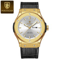 Poedagar Luxury Quartz Men's Watch Date Week Waterproof Luminous Quartz Watches Sports Silicone Strap Watch for Men