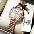Poedagar 509 Luxury Diamond Women Watches Fashion Stainless Steel Quartz Watches Waterproof Gift for Girls Daily Wear