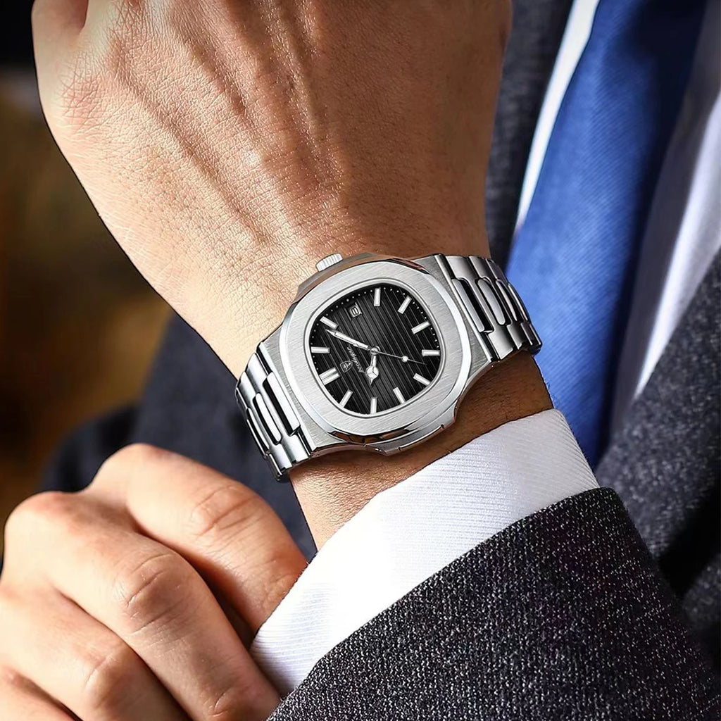 Poedagar 613 Men's Watch Hot Sale Montre Homme Business Quartz Watches Luxury Stainless Steel Waterproof Luminous Watch for Men